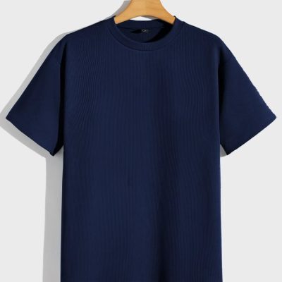 men solid drop shoulder tee